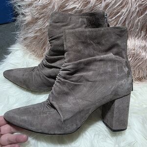 1 State Saydie Suede Ankle Boots - Taupe